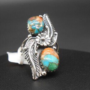 Ring, Spiny Turquoise Ring in Sterling Silver 1.50 ctw, Size 6